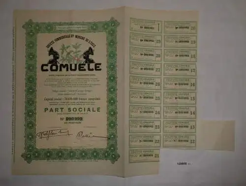 Stück Aktie Société Commerciale et miniere de Uele, belgisch Kongo 1944 (128808)