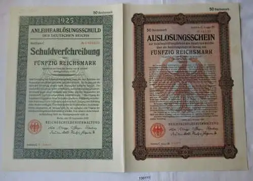 25 Mark Aktie Reichsschuldenverwaltung Berlin 25.September 1925 (130777)