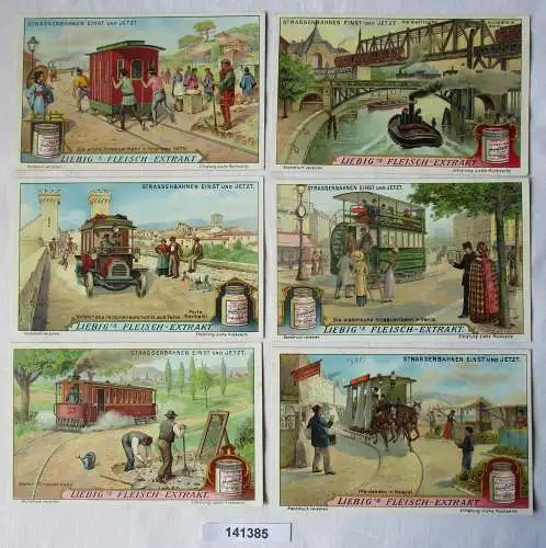 Liebigbilder Serie 910, Straßenbahnen einst und jetzt, 1914-1917 (7/141385)