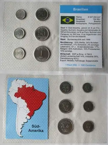 Kursmünzsatz KMS Brasilien 6 Münzen 1 Centavo - 1 Cruzado 1986-1987 (124199)