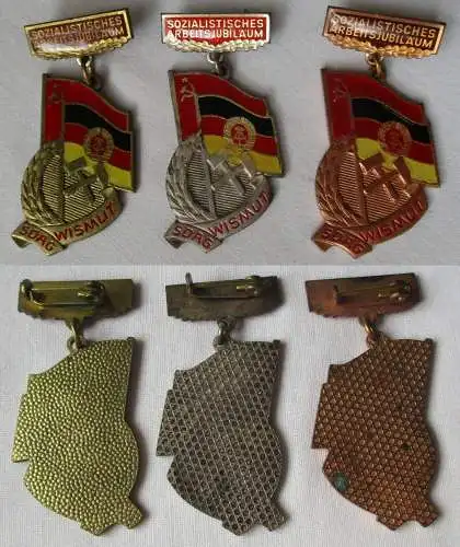 Abzeichen SDAG Wismut Sozialistisches Arbeitsjubiläum Gold Silber Bronze /149932