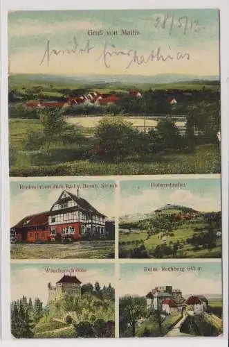 99754 AK Gruß vom Maitis - Restauration zum Rad v. Bernh. Straub 1913