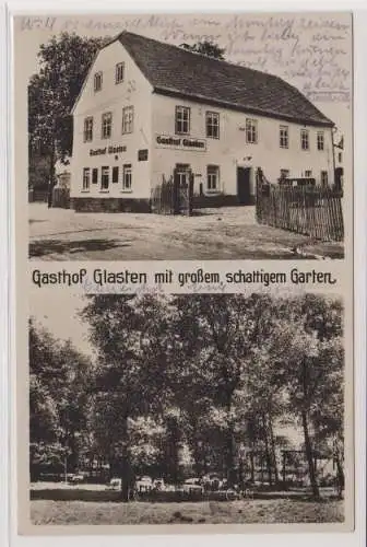 99807 AK Gasthof Glasten mit großem, schattigem Garten bei Bad Lausick 1934
