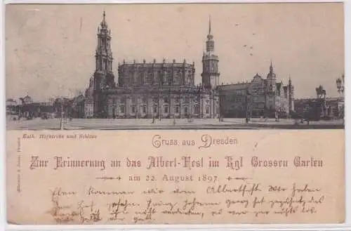 902144 Ak Gruß aus Dresden Erinnerung an das Albert Fest 1897