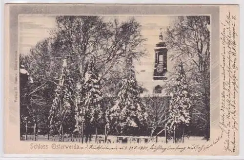 901658 Ak Blick auf Schloss Elsterwerda im Schnee 1901