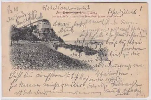 902137 Ak Schloss Hirschstein an Bord des Dampfers 1898