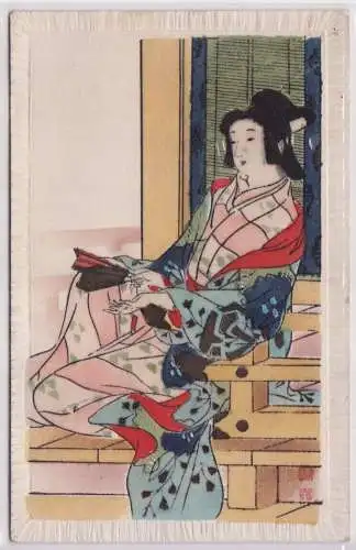 902136 Künstler Ak Japan Seidenmalerei um 1920
