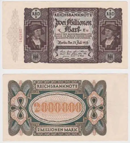2 Millionen Mark Inflation Banknote 23.Juli 1923 Ro.89 a (156624)