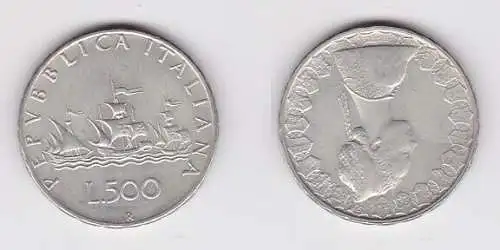 500 Lire Silber Münze Italien 1966 Kolumbus Flotte (156785)