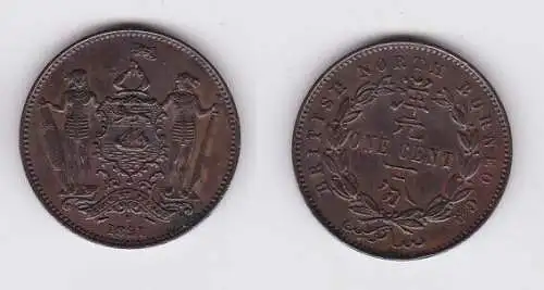 1 Cent Kupfer Münze Britisch Borneo 1891 vz (156756)