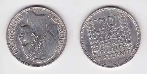 20 Franc Silber Münze Frankreich 1938 ss+ (156786)