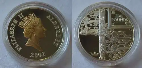 5 Pfund Silbermünze Alderney 2002 Elisabeth II PP (157086)