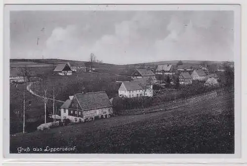 90885 Ak Gruß aus Lippersdorf Totalansicht 1943