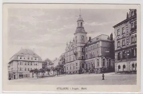 68877 Feldpost Ak Stollberg im Erzgebirge Markt 1916
