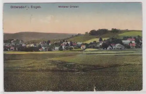13698 Ak Dittersdorf im Erzgebirge mittlerer Ortsteil 1918