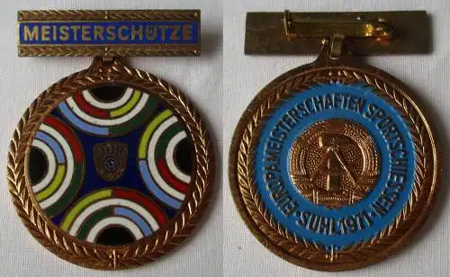 Abzeichen Europameisterschaften Sportschiessen Suhl 1971 Meisterschütze (117815)