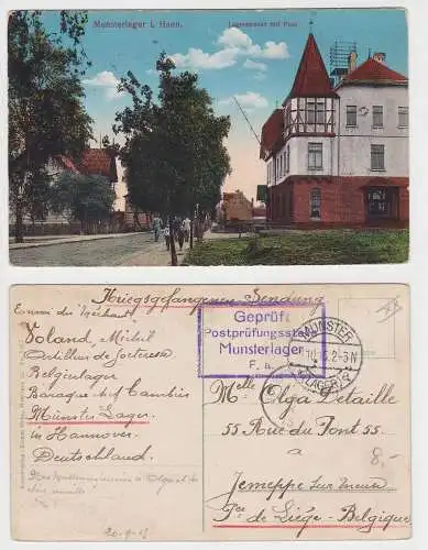 99654 Ak Munsterlager in Hannover Lagerstraße mit Post 1915