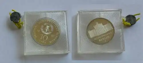 DDR Gedenk Münze 10 Mark Schauspielhaus Berlin 1987 Silber PP verplombt (131954)