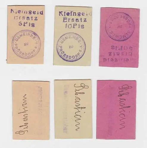 5, 10 & 50 Pfennig Banknote Notgeld Gemeinde Prössdorf  ohne Datum (132692)