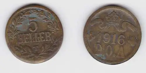 5 Heller Messing Münze Deutsch Ostafrika 1916 T vz Jäger 723b (156302)