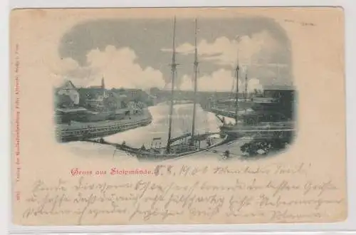 97649 Ak Gruß aus Stolpmünde (Ustka) Hafen 1900