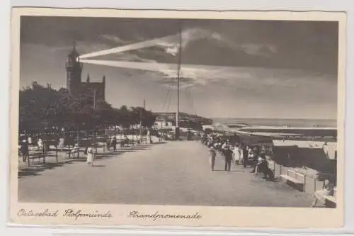 12036 Ak Ostseebad Stolpmünde (Ustka) Strandpromenade mit Leuchtturm 1942