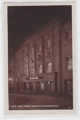 99239 Ak Zeitz Film & Bühne Capitol bei Abendbeleuchtung 1931