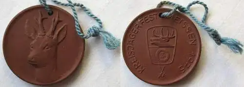DDR Meissner Porzellan Medaille Kreisjägerfest Meissen 1975 (149687)