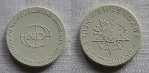 Porzellan Medaille Zentralkomitee der SED Ehrengabe - Neues Deutschland (149667)