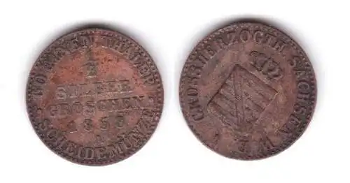 1/2 Silbergroschen Münze Sachsen Weimar Eisenach 1858 A (130376)