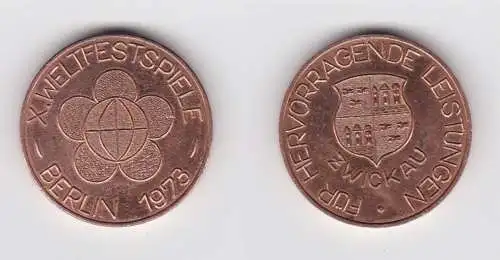 DDR Medaille Weltfestspiele Berlin 1973 für hervor. Leistungen Zwickau (129191)
