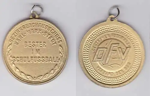 DDR Medaille DFV Bester im Schulfußball Karl Marx Stadt in Gold (124749)