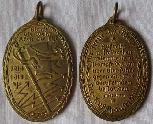 Seltene Medaille für Treue im Weltkriege der Kyffhäuserbund 1914-1918 (114039)