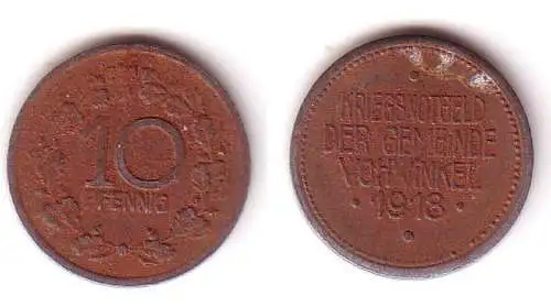 10 Pfennig Eisen Notmünze Stadt Vohwinkel 1918 (108168)
