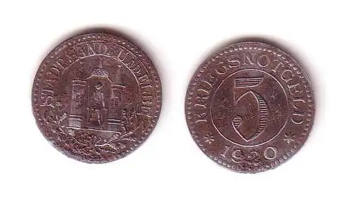 5 Pfennig Eisen Notmünze Stadt Sandau an der Elbe 1920 (105265)