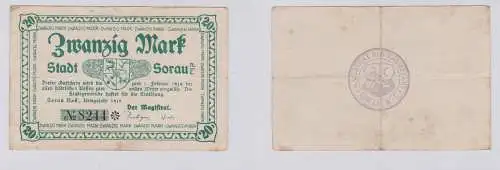 20 Mark Mark Banknote Kriegsnotgeld Stadt Sorau N.-L. 1918 (126110)