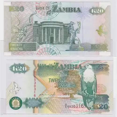 20 Kwacha Banknote Zambia Sambia 1992 kassenfrisch (123439)