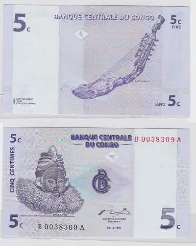 5 Centimes Banknote Banque Centrale du Congo 1997 (123399)