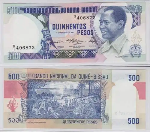 500 Peso Banknote Guinea-Bissau Guiné-Bissau 1983 bankfrisch UNC Pick 7 (138365)