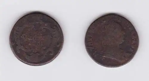 1 Kreuzer Kupfer Münze Österreich 1761 K (123045)