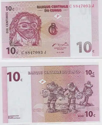 10 Centimes Banknote Banque Centrale du Congo 1997 (123345)
