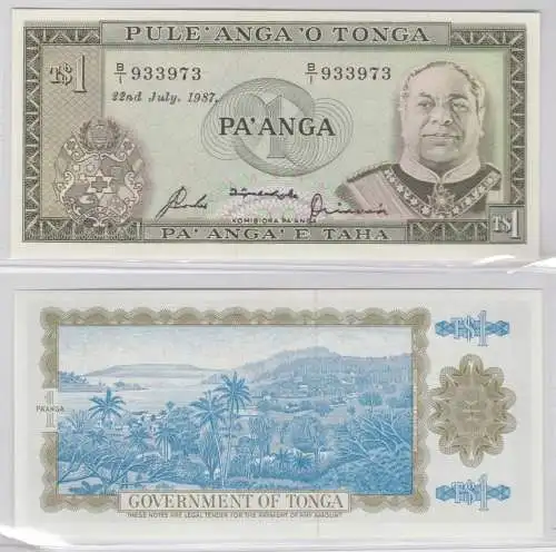1 Pa`anga Banknote Tonga 1981 Pick 19 bankfrisch UNC (138363)