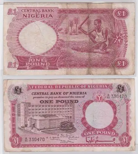 1 Pound Pfund Banknote Central Bank of Nigeria 1967 (120255)