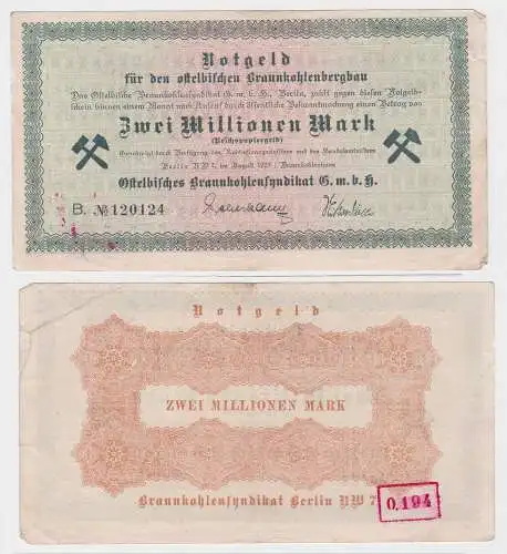 2 Millionen Mark Ostelbisches Braunkohlensyndikat GmbH Berlin 1923 (122478)