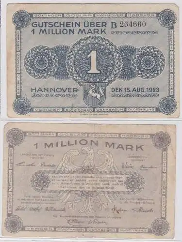 1 Million Mark Banknote niedrsächs.Handelskammern Hannover 15.8.1923 (122274)