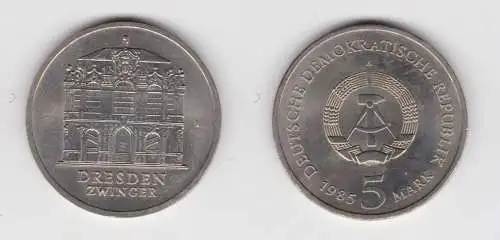 DDR Gedenk Münze 5 Mark Dresden Zwinger 1985 Stempelglanz (136594)