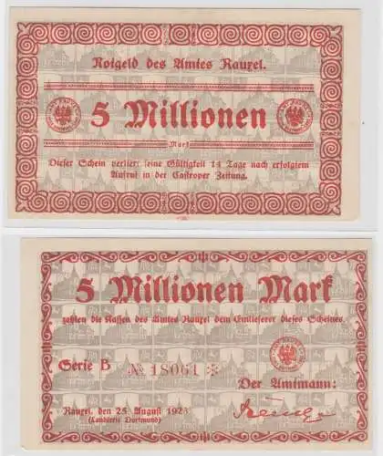 5 Millionen Mark Banknote Inflation Notgeld Amt Rauxel 25. August 1923 (137257)