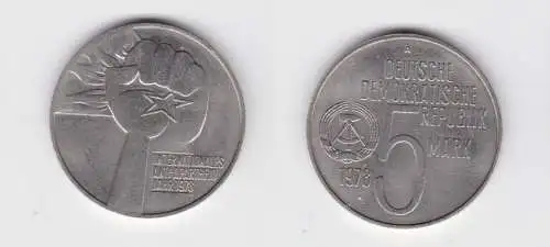 DDR Gedenk Münze 5 Mark Anti Apartheid Jahr 1978 Stempelglanz (136562)