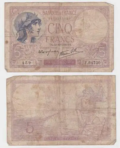 5 Franc Banknote Frankreich 19.10.1939 Pick 83 (143784)