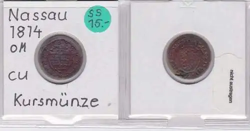 1/4 Kreuzer Kupfer Münze Nassau 1814 (121128)